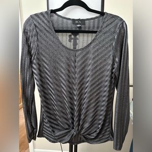 BCX Women’s  top long sleeve color Grey Size Medium